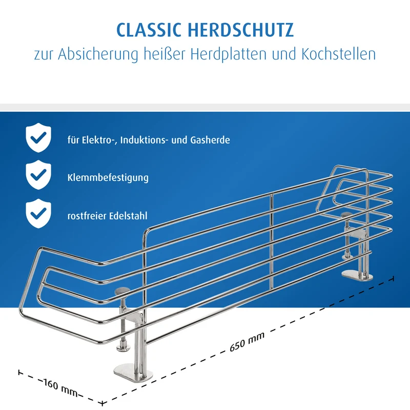 reer Edelstahl Herdschutzgitter f. 60cm Standard Herde