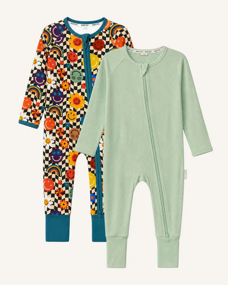 BABYGO® Schlafanzug mit Reißverschluss | 2er-Pack