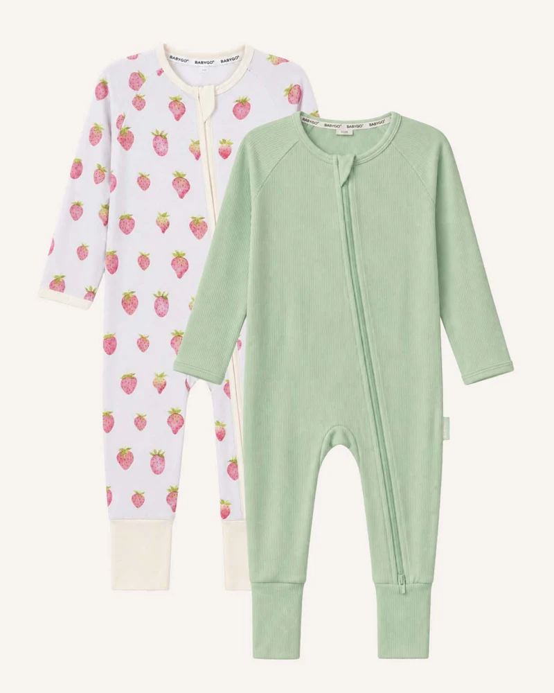 BABYGO® Schlafanzug mit Reißverschluss | 2er-Pack