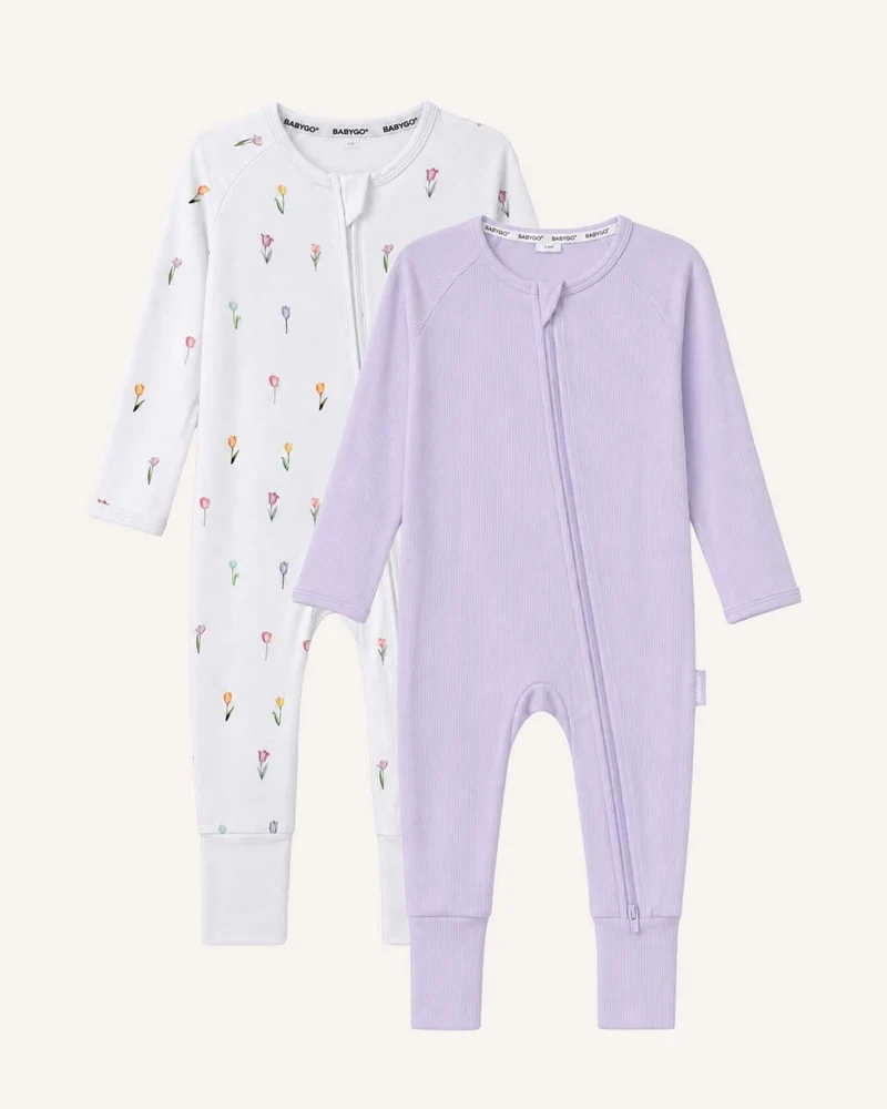 BABYGO® Schlafanzug mit Reißverschluss | 2er-Pack
