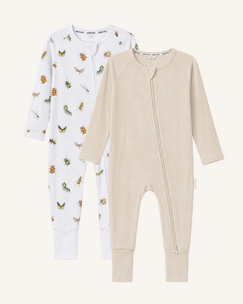 BABYGO® Schlafanzug mit Reißverschluss | 2er-Pack
