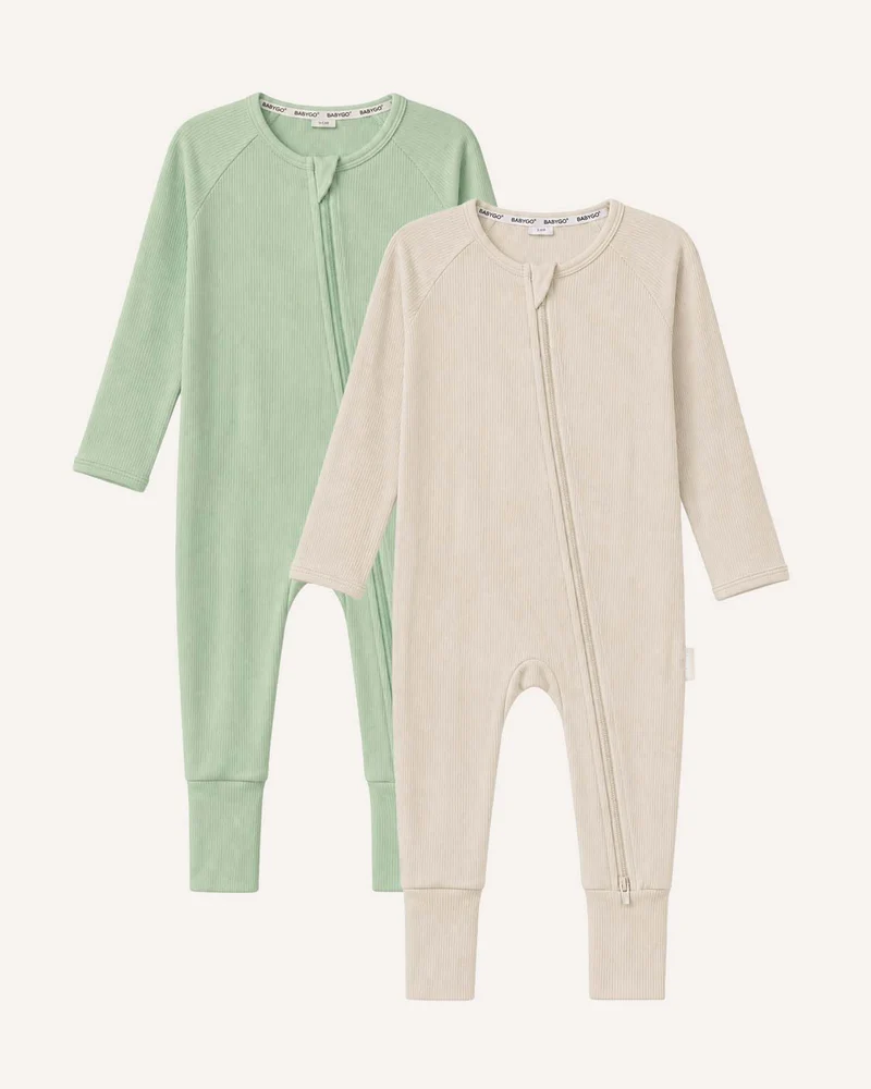 BABYGO® Schlafanzug mit Reißverschluss | 2er-Pack