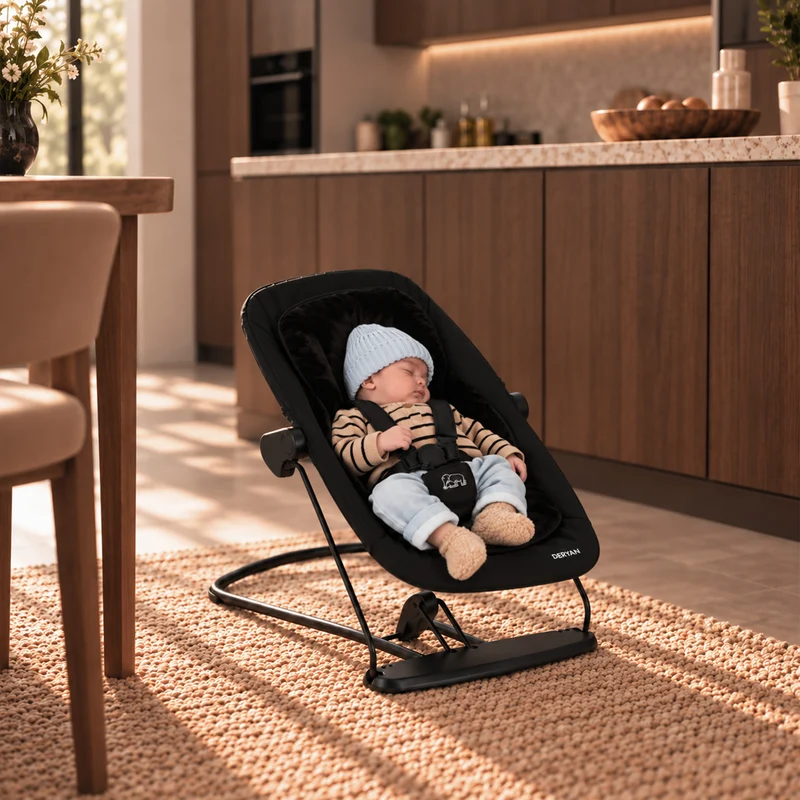 Oak Luxe Kinderstoel met Bouncer - Donkerbruin