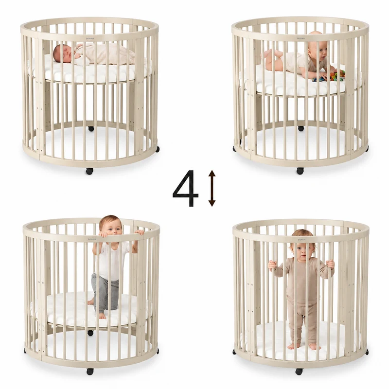 Willow Houten Ronde Box inclusief matras - Sand