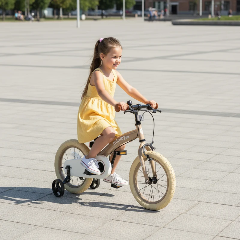 Qplay Miniby Kinderfahrrad 12 Zoll – 3-in-1 – Laufrad – Mocha