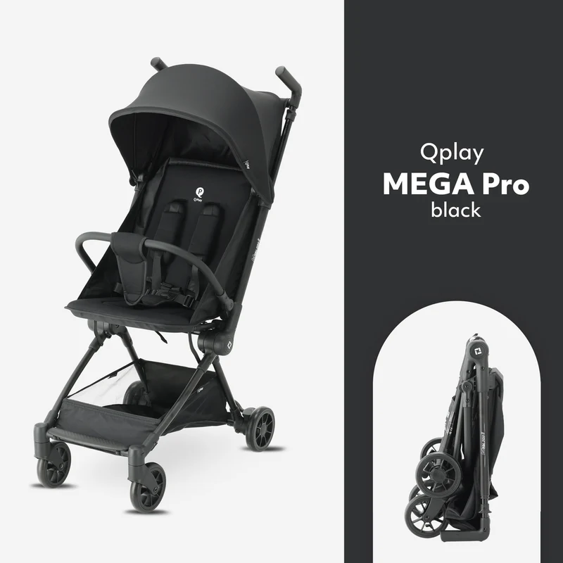 Qplay Mega Pro Leichtgewicht-Buggy – Schwarz