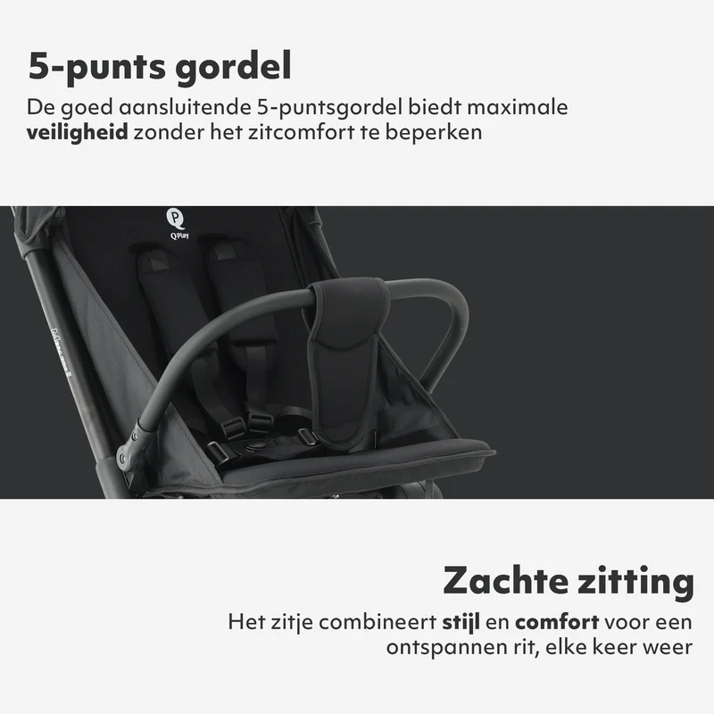 Qplay Mega Pro Leichtgewicht-Buggy – Schwarz
