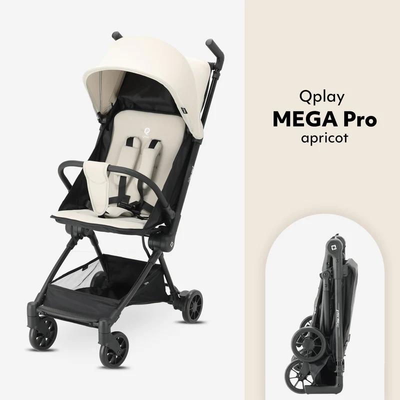 Qplay Mega Pro Leichtgewicht-Kinderwagen – Apricot