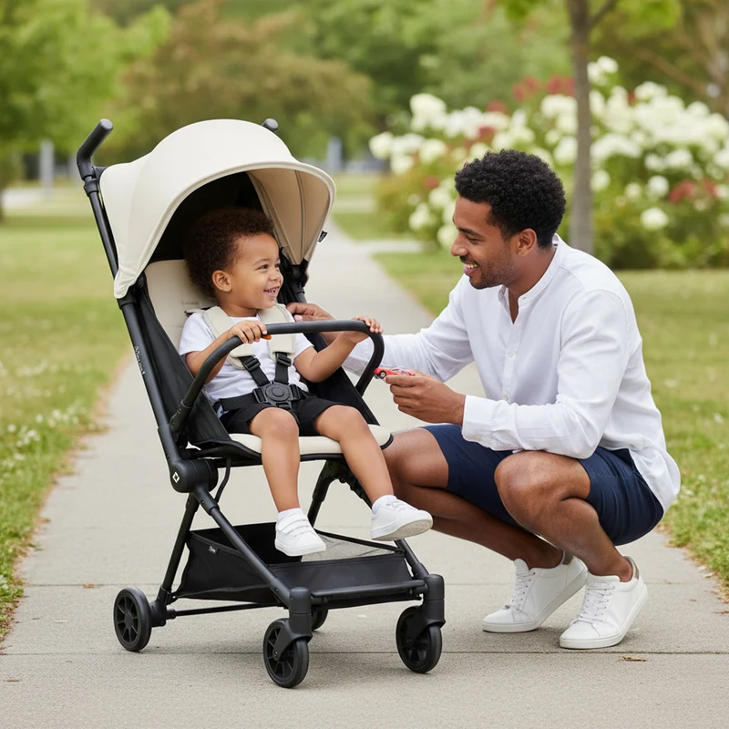 Qplay Mega Pro Leichtgewicht-Kinderwagen – Apricot