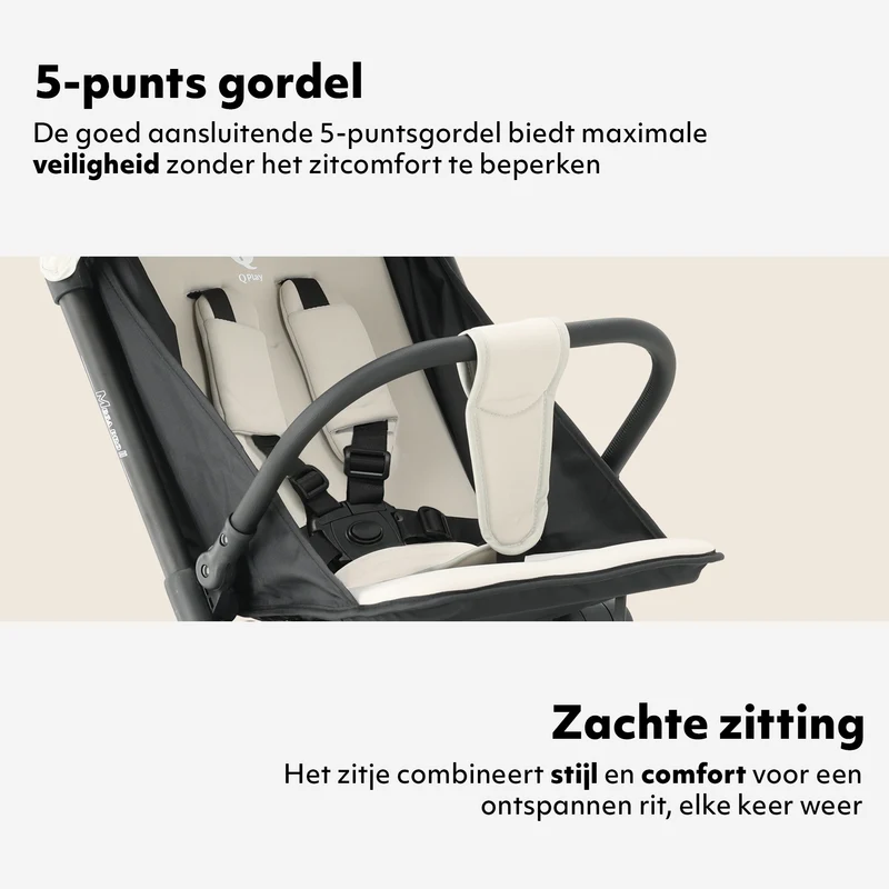 Qplay Mega Pro Leichtgewicht-Kinderwagen – Apricot