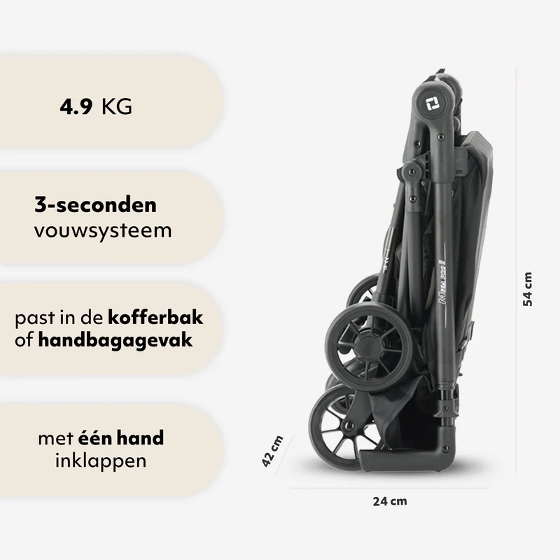 Qplay Mega Pro Leichtgewicht-Kinderwagen – Apricot
