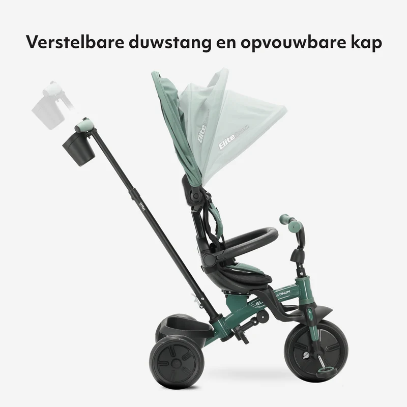 Qplay Luxus-Dreirad mit Schiebestange – Grün
