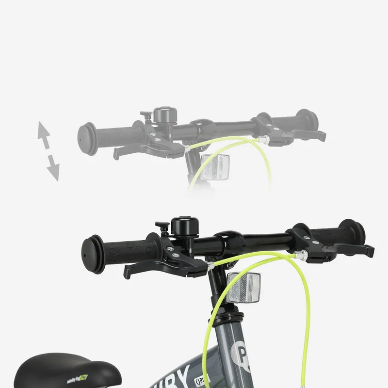 Qplay Miniby Kinderfahrrad 14 Zoll - 3 in 1 - Balance Fahrrad - Grau