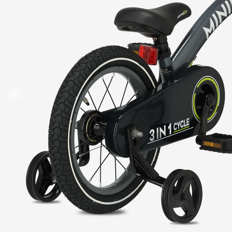 Qplay Miniby Kinderfahrrad 14 Zoll - 3 in 1 - Balance Fahrrad - Grau