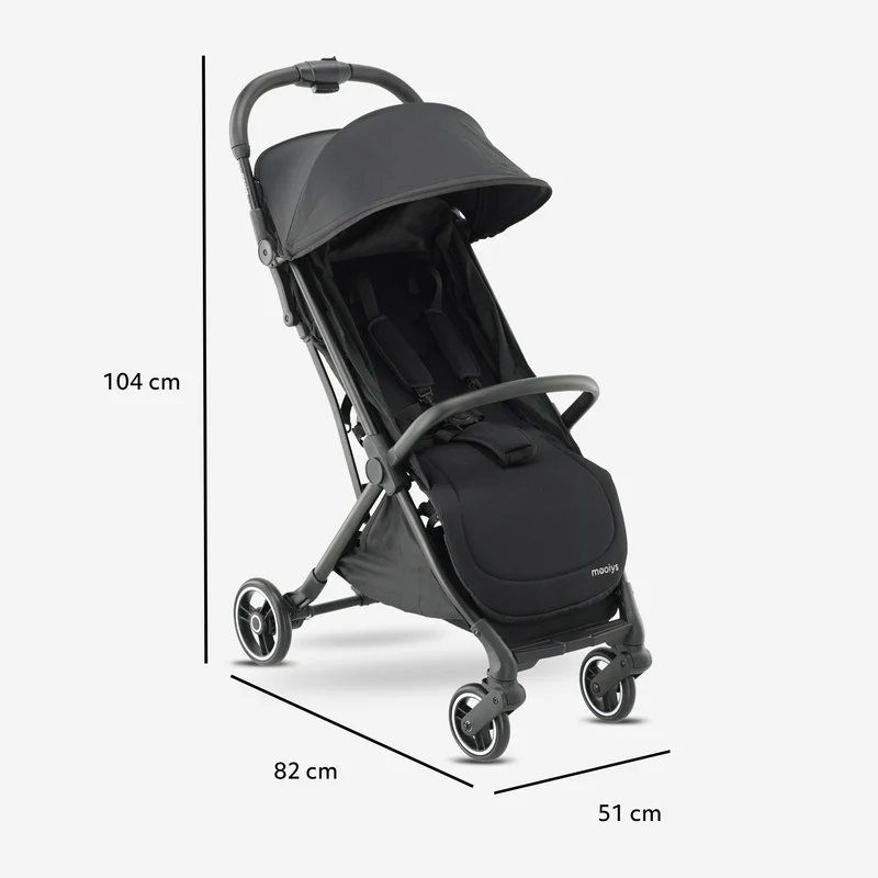 Mooiys Axel Buggy - Compacte Buggy - Klein opvouwbaar en lichtgewicht - Inclusief draagtas - Zwart