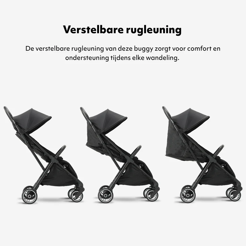 Mooiys Axel Buggy - Compacte Buggy - Klein opvouwbaar en lichtgewicht - Inclusief draagtas - Zwart