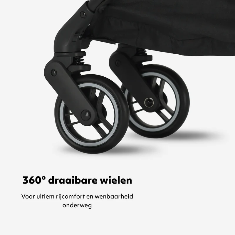 Mooiys Axel Buggy - Compacte Buggy - Klein opvouwbaar en lichtgewicht - Inclusief draagtas - Zwart