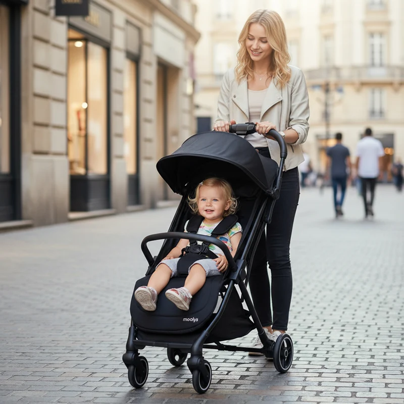 Mooiys Axel Buggy - Compacte Buggy - Klein opvouwbaar en lichtgewicht - Inclusief draagtas - Zwart