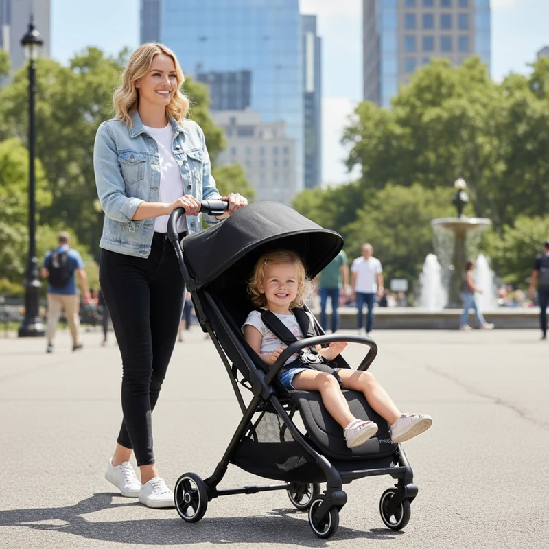Mooiys Axel Buggy - Compacte Buggy - Klein opvouwbaar en lichtgewicht - Inclusief draagtas - Zwart