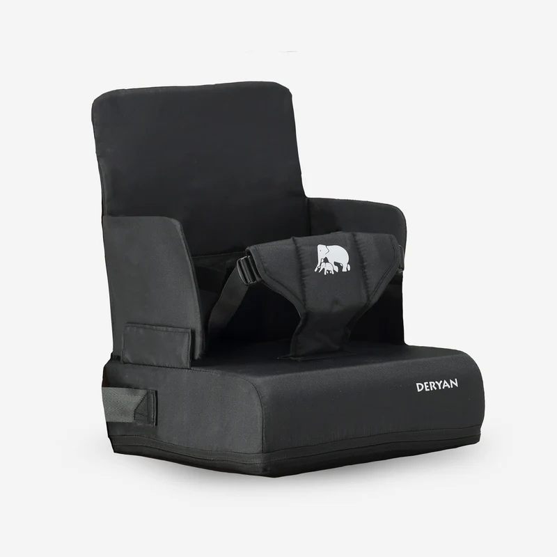 Deryan Travel Booster Stoelverhoger - Inclusief bevestigingsriem Black