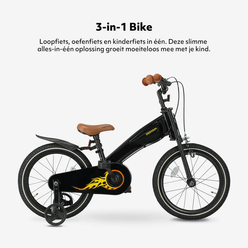 Deryan 3-in-1-Kinderfahrrad 16 Zoll