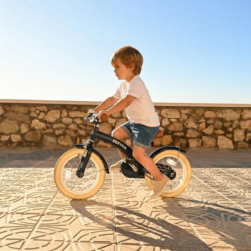 Deryan Kinderfahrrad 12 Zoll – 3-in-1 – Laufrad Blau