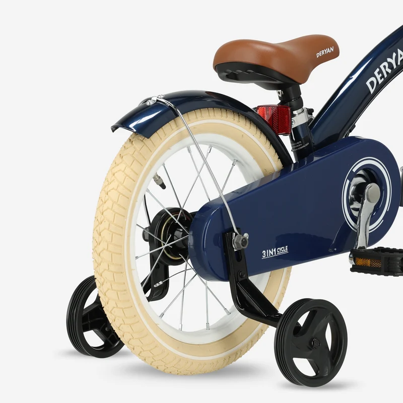Deryan Kinderfahrrad 14 Zoll – 3-in-1 – Laufrad Blau