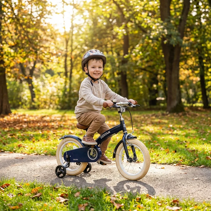 Deryan Kinderfahrrad 14 Zoll – 3-in-1 – Laufrad Blau