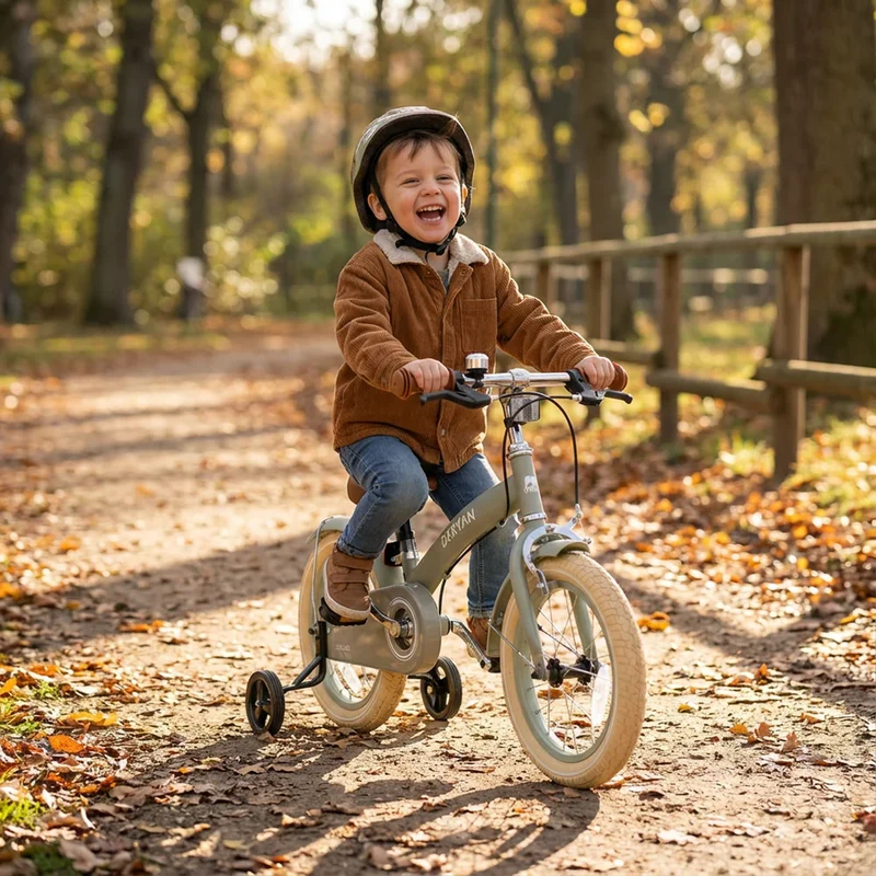 Deryan Kinderfahrrad 14 Zoll – 3-in-1 – Laufrad Grün