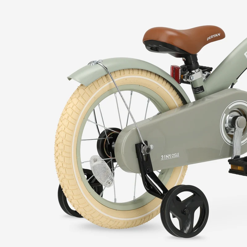 Deryan Kinderfahrrad 14 Zoll – 3-in-1 – Laufrad Grün