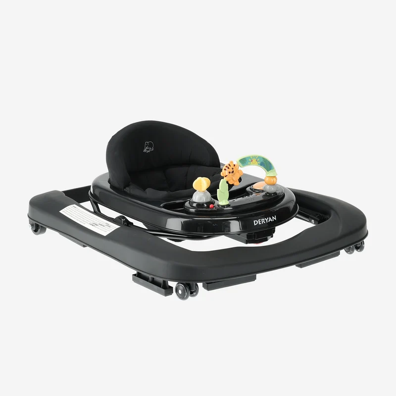 Deryan Luxuriöser 2-in-1-Kinderwagen - Schaukelfunktion - Inklusive Spielset und Tablett - faltbar - Schwarz