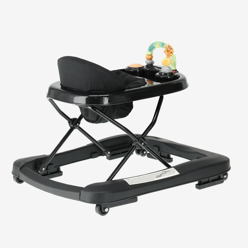 Deryan Luxuriöser 2-in-1-Kinderwagen - Schaukelfunktion - Inklusive Spielset und Tablett - faltbar - Schwarz