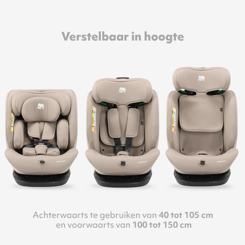Clyde I-Size Autostoel - Geschikt vanaf 40 tot 150 cm - Groep 0/1/2/3 - Te bevestigen met gordel - Truffle Nougat
