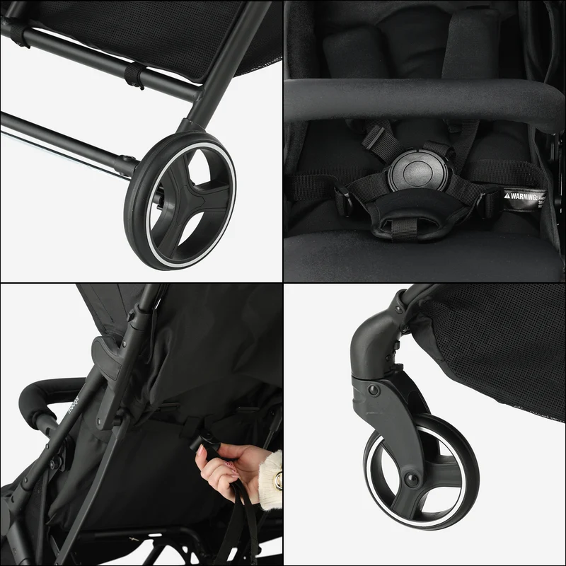 Mooiys Tess Twin Duo Buggy - Inclusief regenhoes - Inclusief Draagtas - Zwart