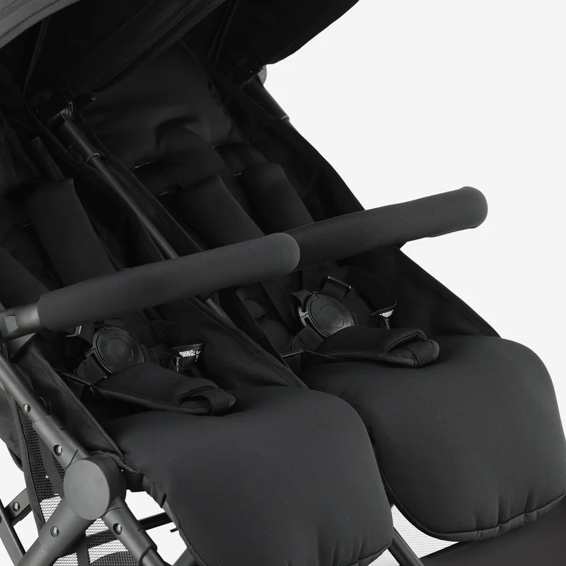 Mooiys Tess Twin Duo Buggy - Inclusief regenhoes - Inclusief Draagtas - Zwart