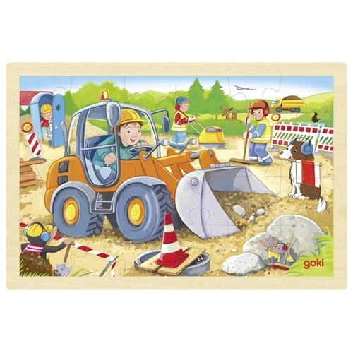 Goki Einlege Puzzle Baustelle 3+ 24Teile