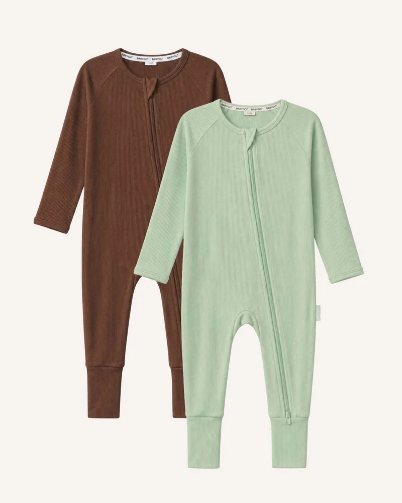 BABYGO® Schlafanzug mit Reißverschluss | 2er-Pack