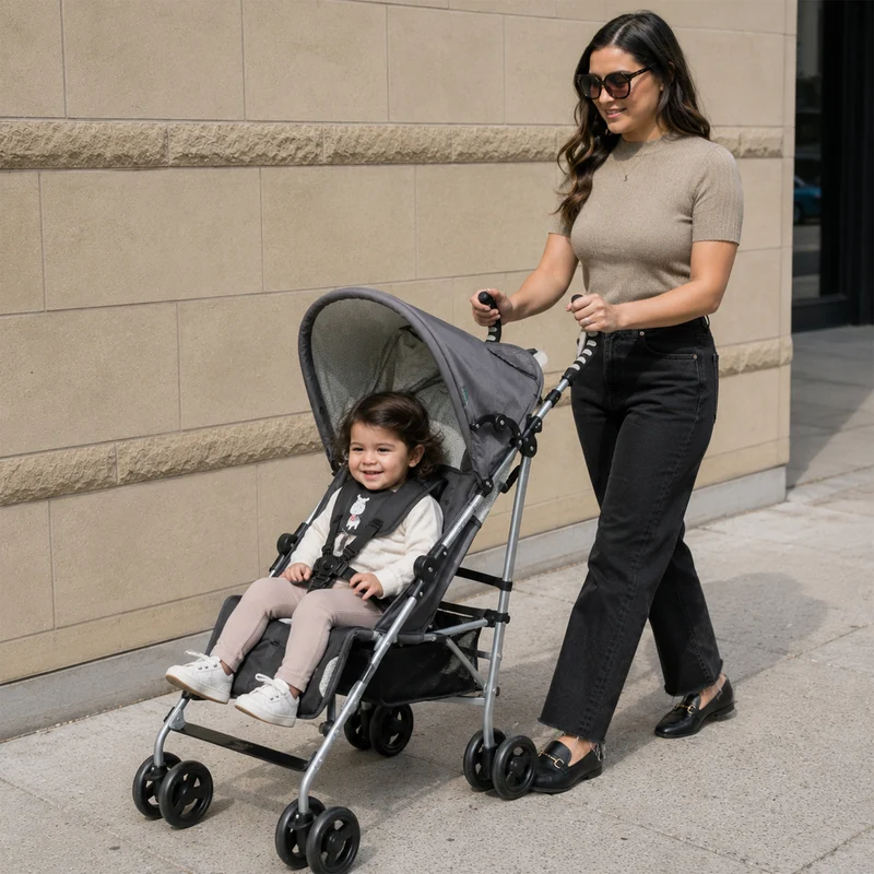 Asalvo Buggy - Paraplu Buggy - Compact Inklapbaar - Grijs/Créme