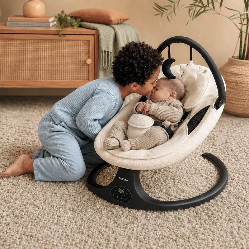 Teddy Elektrische Wipstoel - Baby Schommelstoel - Wit