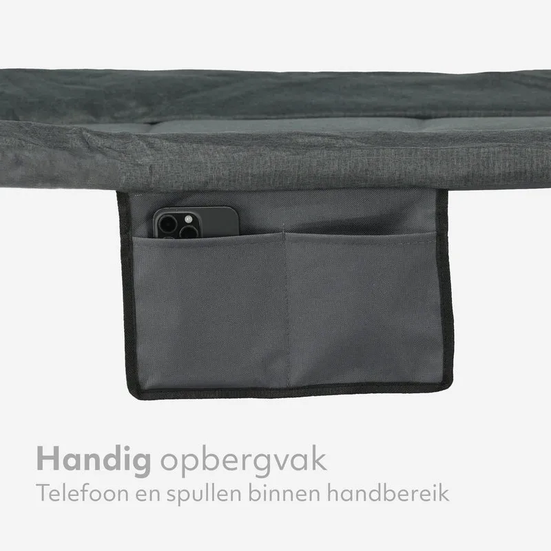 Mooiys Opvouwbaar Veldbed – Campingbed met Verstelbare Rugleuning – Grijs