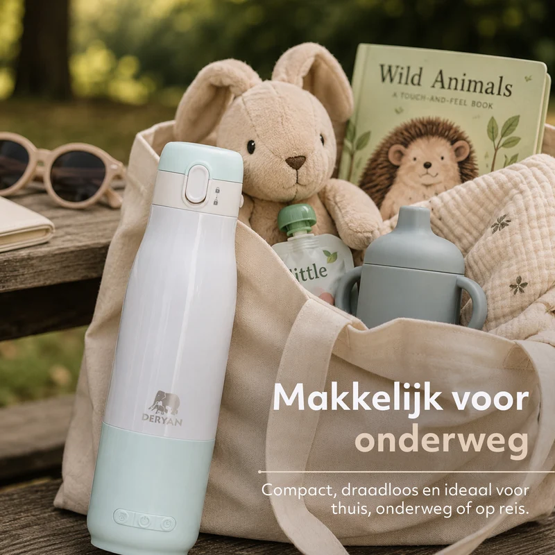 Draagbare Elektrische Flesverwarmer - Draadloos - Mint
