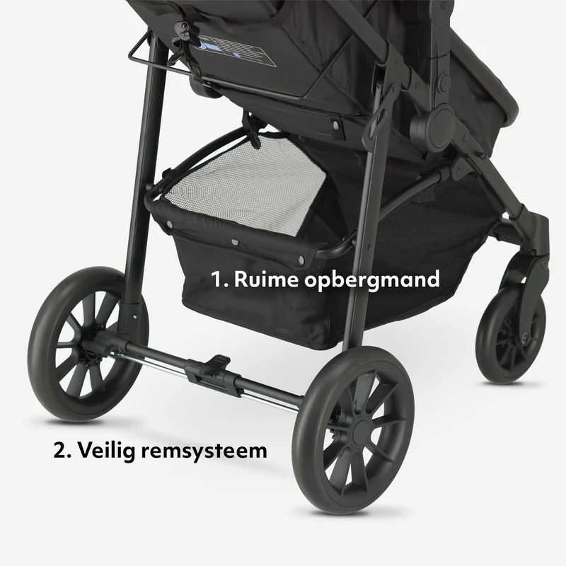 Mooiys Kai Kinderwagen - 3-in-1 reissysteem kinderwagen - Zwart