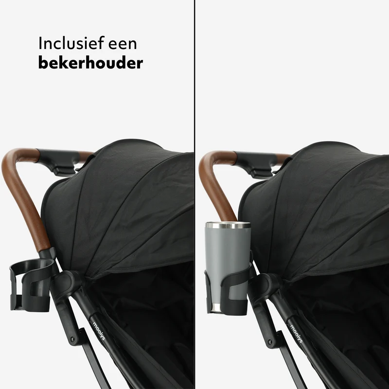 Mooiys Ash Buggy – Kompakter Kinderwagen – Schwarz