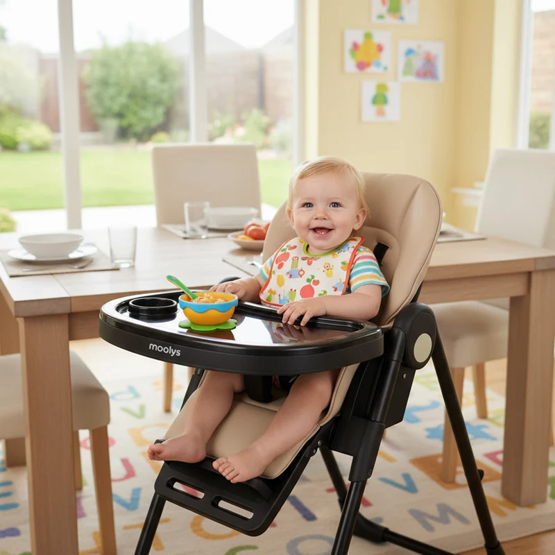 Mooiys Ella 2-in-1-Kinderstuhl – Für Neugeborene und ältere Babys – Verstellbarer Sitz und Fußstütze, Liegeposition