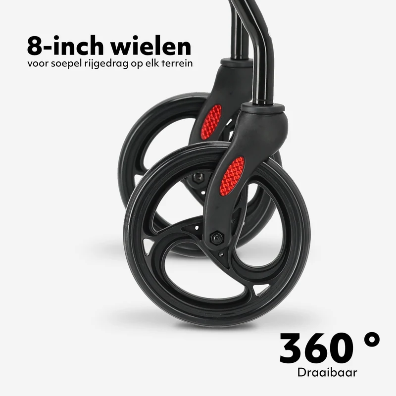 Mooiys Brian Rollator – leicht und zusammenklappbar – mit Sitzfunktion – für drinnen und draußen