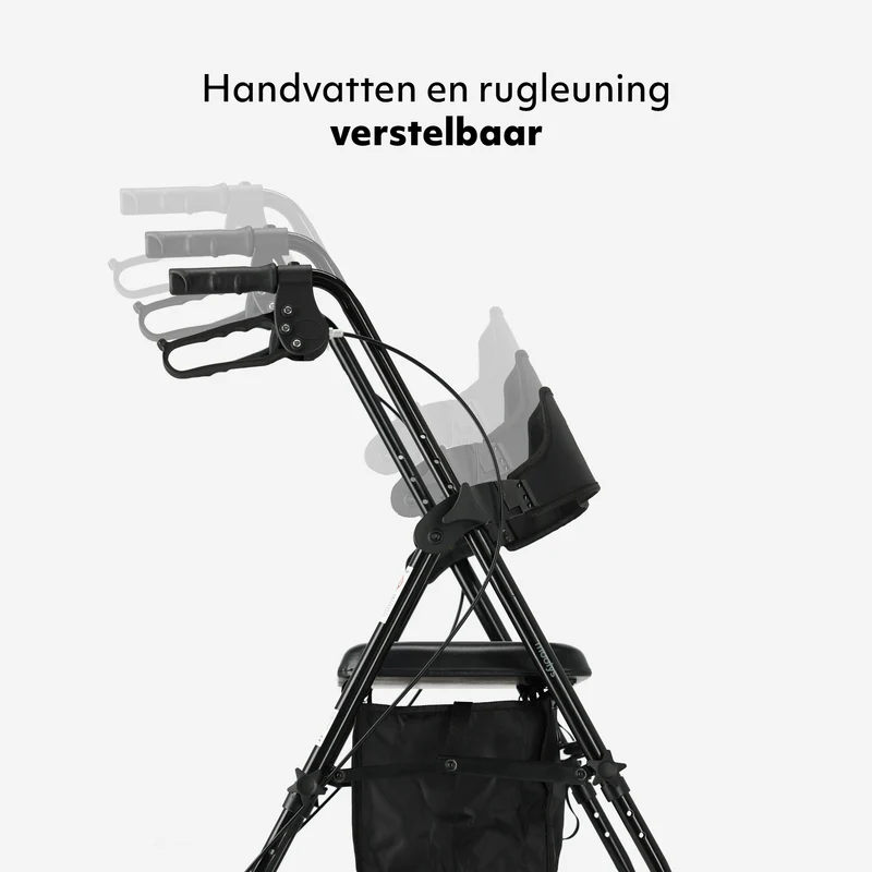 Mooiys Brian Rollator – leicht und zusammenklappbar – mit Sitzfunktion – für drinnen und draußen