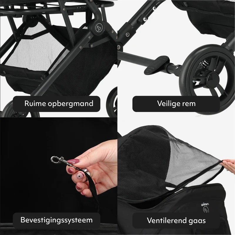 Qplay QPPet Hondenbuggy Zwart