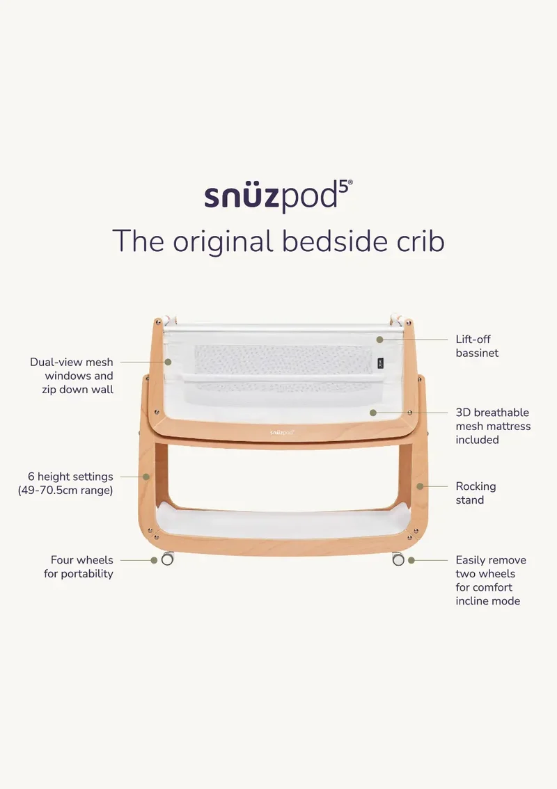 Beistellbett 'SnüzPod 5' Walnuss
