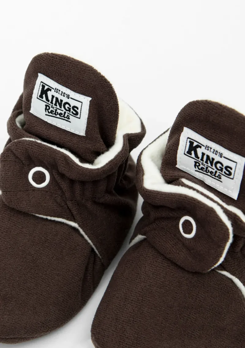 Baby Booties Gamuza Chocolate