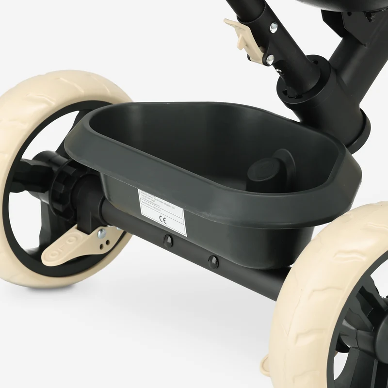 QPlay Elite Pro Luxe Driewieler met duwstang - Zwart